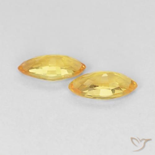 Gemme di Zaffiro Dorato naturale da 0.37 ct, Taglio marquise, VVS