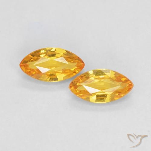 Gemme di Zaffiro Dorato medio naturale da 0.39 ct, Taglio marquise, VVS