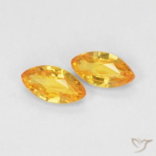 Gemme di Zaffiro Dorato medio naturale da 0.39 ct, Taglio marquise, VVS
