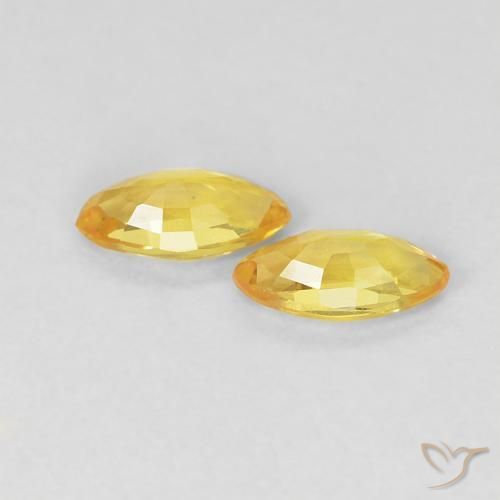 Gemme di Zaffiro Giallo miele naturale da 0.36 ct, Taglio marquise, VVS