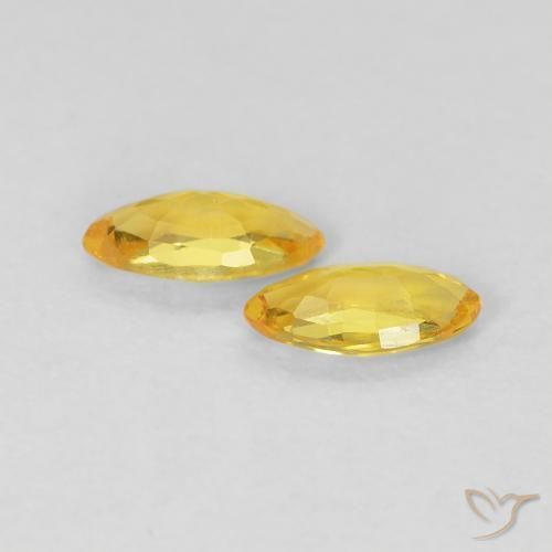 Gemme di Zaffiro Giallo Toscana naturale da 0.35 ct, Taglio marquise, VVS