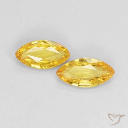 0.33ctw Naturale Giallo medio Zaffiro, Taglio marquise, VVS