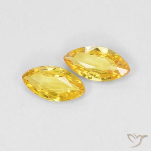 Gemme di Zaffiro Giallo medio naturale da 0.33 ct, Taglio marquise, VVS
