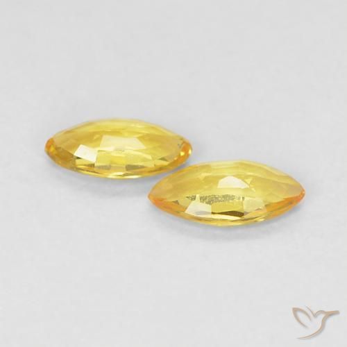 Gemme di Zaffiro Giallo medio naturale da 0.33 ct, Taglio marquise, VVS