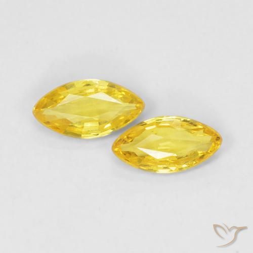 Gemme di Zaffiro Giallo medio naturale da 0.33 ct, Taglio marquise, VVS