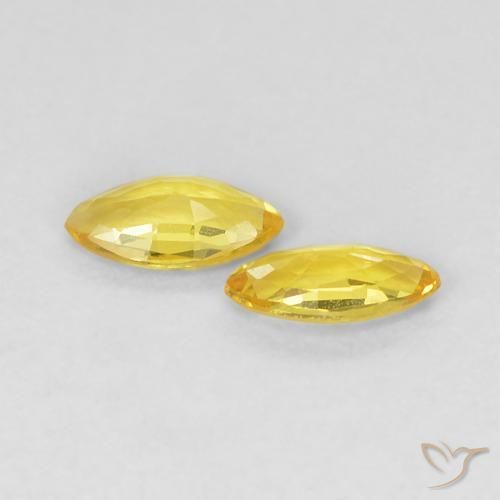 Gemme di Zaffiro Giallo medio naturale da 0.33 ct, Taglio marquise, VVS