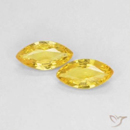 0.35ctw Naturale Giallo Toscana Zaffiro, Taglio marquise, VVS