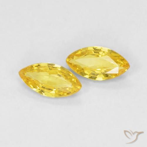 Gemme di Zaffiro Giallo Toscana naturale da 0.35 ct, Taglio marquise, VVS