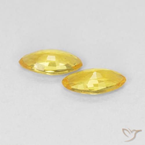 Gemme di Zaffiro Giallo Toscana naturale da 0.35 ct, Taglio marquise, VVS