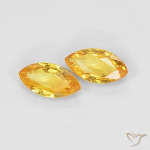 Gemme di Zaffiro Dorato naturale da 0.38 ct, Taglio marquise, VVS
