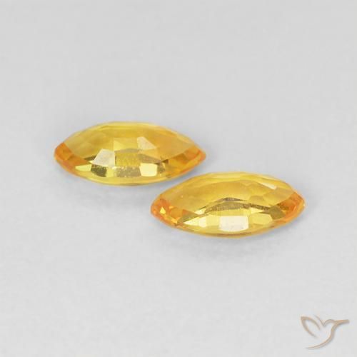 Gemme di Zaffiro Dorato naturale da 0.38 ct, Taglio marquise, VVS