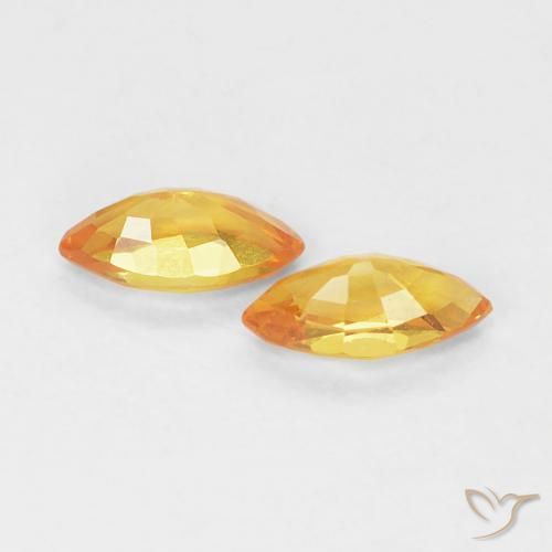 Gemme di Zaffiro Arancio-Oro naturale da 0.39 ct, Taglio marquise, VVS