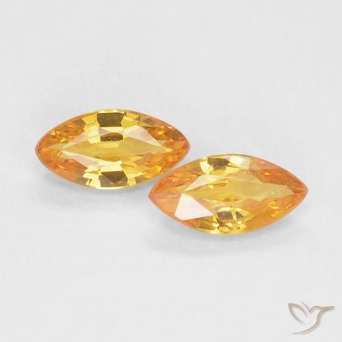 0.37ctw Naturale Arancio-Oro Zaffiro, Taglio marquise, VVS