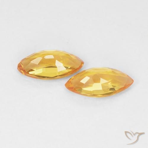 Gemme di Zaffiro Arancio-Oro naturale da 0.37 ct, Taglio marquise, VVS