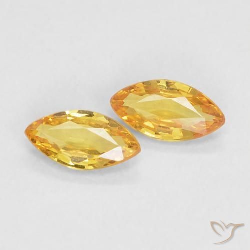 Gemme di Zaffiro Dorato medio naturale da 0.35 ct, Taglio marquise, VVS