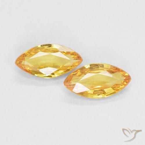 Gemme di Zaffiro Dorato medio naturale da 0.35 ct, Taglio marquise, VVS