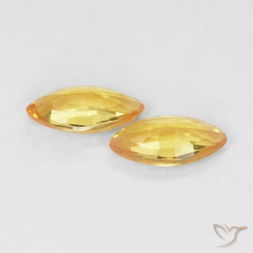 Gemme di Zaffiro Dorato medio naturale da 0.35 ct, Taglio marquise, VVS