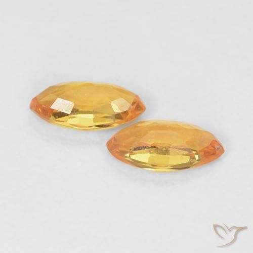 Gemme di Zaffiro Arancio Medio naturale da 0.41 ct, Taglio marquise, VVS