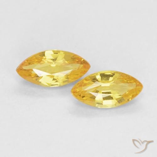 Gemme di Zaffiro Dorato naturale da 0.40 ct, Taglio marquise, VVS