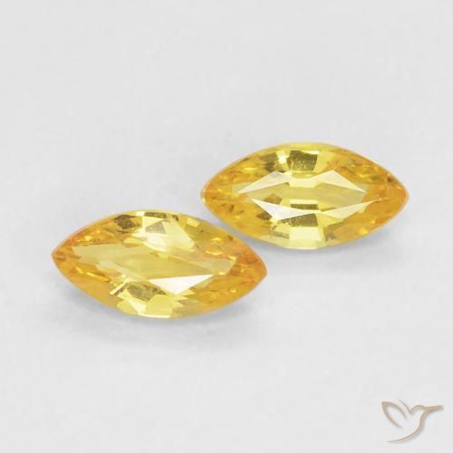 Gemme di Zaffiro Dorato naturale da 0.40 ct, Taglio marquise, VVS