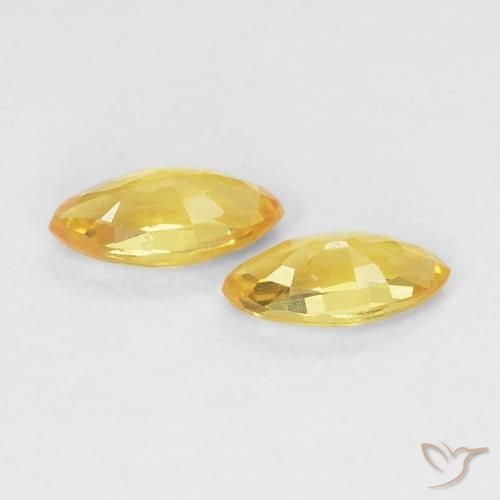 Gemme di Zaffiro Dorato naturale da 0.40 ct, Taglio marquise, VVS