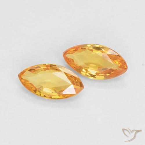 0.34ctw Naturale Arancio-Oro Zaffiro, Taglio marquise, VVS