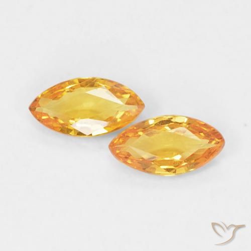 Gemme di Zaffiro Arancio-Oro naturale da 0.34 ct, Taglio marquise, VVS