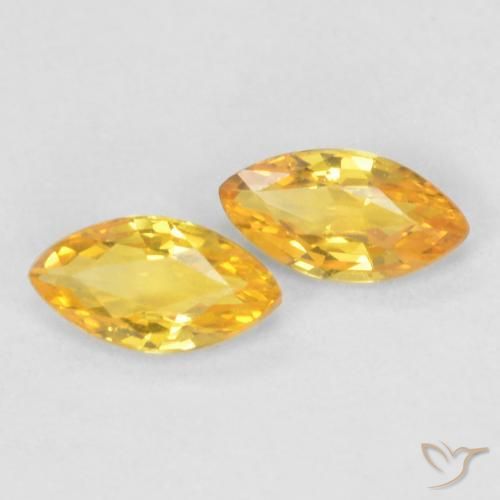 Gemme di Zaffiro Oro brillante naturale da 0.34 ct, Taglio marquise, VS
