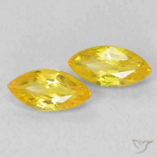 0.42ctw Naturale Giallo medio Zaffiro, Taglio marquise, VVS-VS