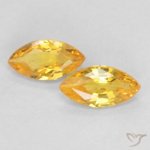 0.38ctw Naturale Oro brillante Zaffiro, Taglio marquise, VS
