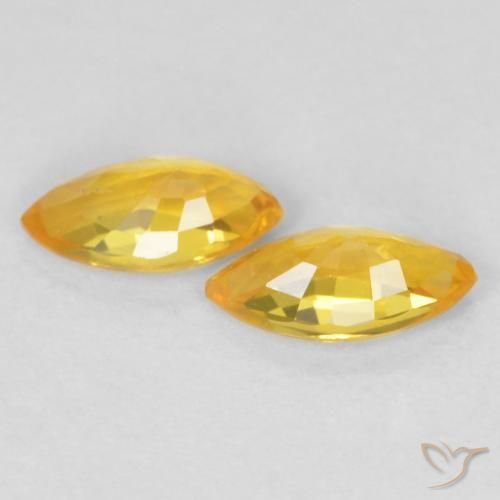 Gemme di Zaffiro Oro brillante naturale da 0.38 ct, Taglio marquise, VS
