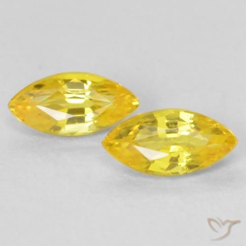 0.44ctw Naturale Giallo medio Zaffiro, Taglio marquise, VVS-VS