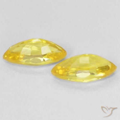 Gemme di Zaffiro Giallo medio naturale da 0.44 ct, Taglio marquise, VVS-VS