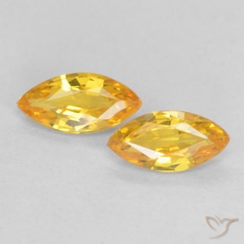 Gemme di Zaffiro Oro medio naturale da 0.33 ct, Taglio marquise, VS