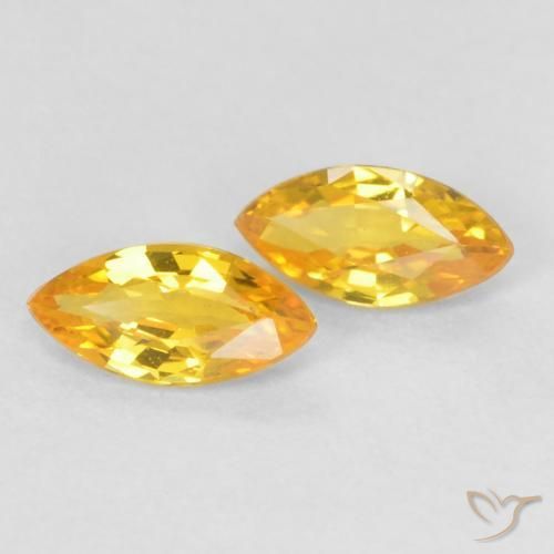 Gemme di Zaffiro Oro medio naturale da 0.33 ct, Taglio marquise, VS