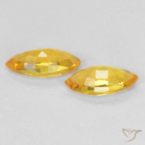 Gemme di Zaffiro Oro medio naturale da 0.33 ct, Taglio marquise, VS