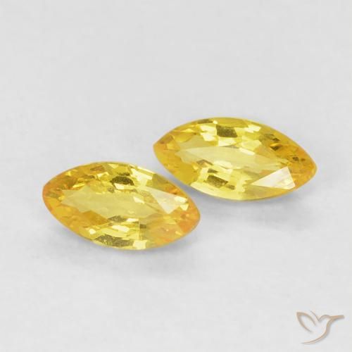 Gemme di Zaffiro Giallo Toscana naturale da 0.38 ct, Taglio marquise, VVS