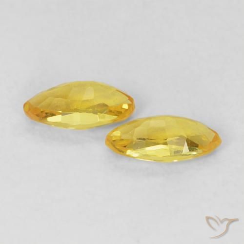Gemme di Zaffiro Giallo Toscana naturale da 0.38 ct, Taglio marquise, VVS