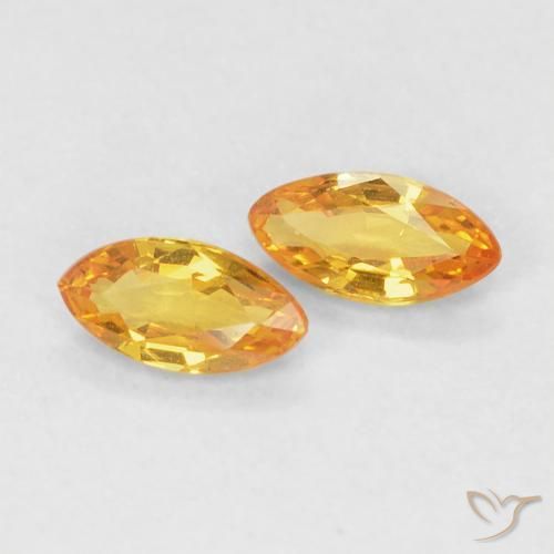 0.34ctw Naturale Arancio Medio Zaffiro, Taglio marquise, VVS