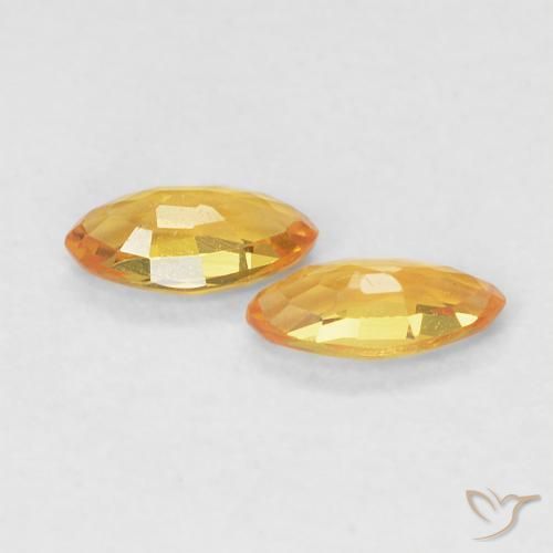 Gemme di Zaffiro Arancio Medio naturale da 0.34 ct, Taglio marquise, VVS