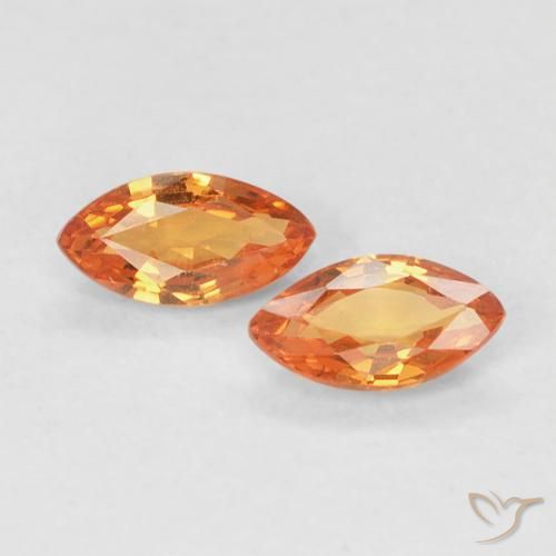 0.36ctw Naturale Arancione Ambra Zaffiro, Taglio marquise, VVS