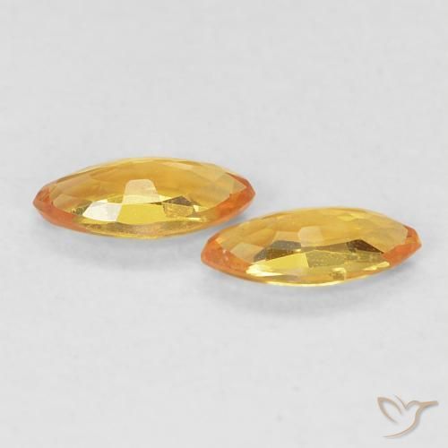 Gemme di Zaffiro Arancio dorato naturale da 0.36 ct, Taglio marquise, VVS
