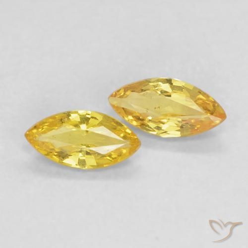 Gemme di Zaffiro Giallo Toscana naturale da 0.31 ct, Taglio marquise, VVS-VS