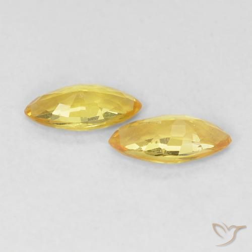 Gemme di Zaffiro Giallo Toscana naturale da 0.31 ct, Taglio marquise, VVS-VS
