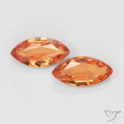 0.34ctw Naturale Arancia Fuoco Zaffiro, Taglio marquise, VVS-VS