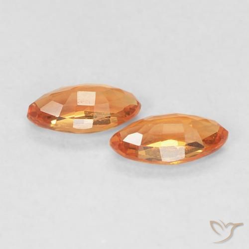 Gemme di Zaffiro Arancio Medio naturale da 0.39 ct, Taglio marquise, VVS