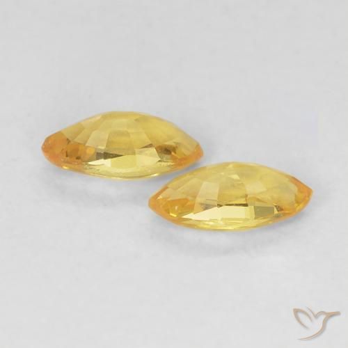 Gemme di Zaffiro Giallo Toscana naturale da 0.40 ct, Taglio marquise, VVS