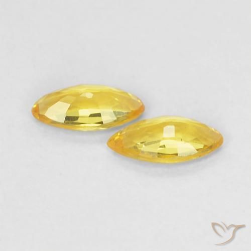 Gemme di Zaffiro Giallo medio naturale da 0.32 ct, Taglio marquise, VS