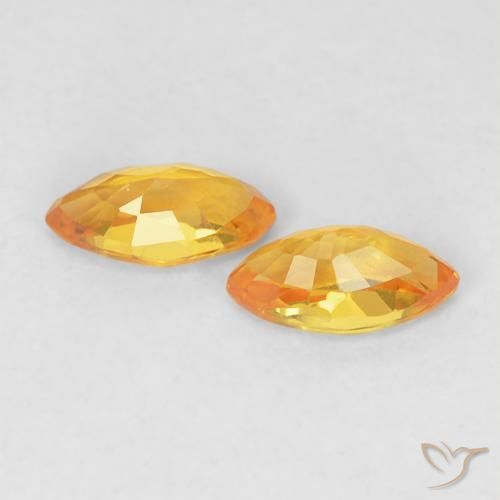 Gemme di Zaffiro Arancio Medio naturale da 0.44 ct, Taglio marquise, VS