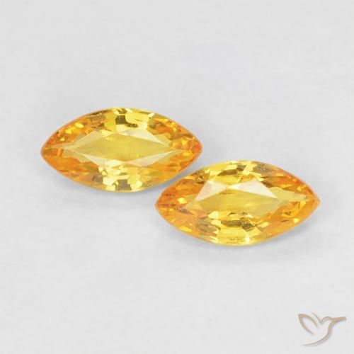 0.37ctw Naturale Dorato medio Zaffiro, Taglio marquise, VVS-VS
